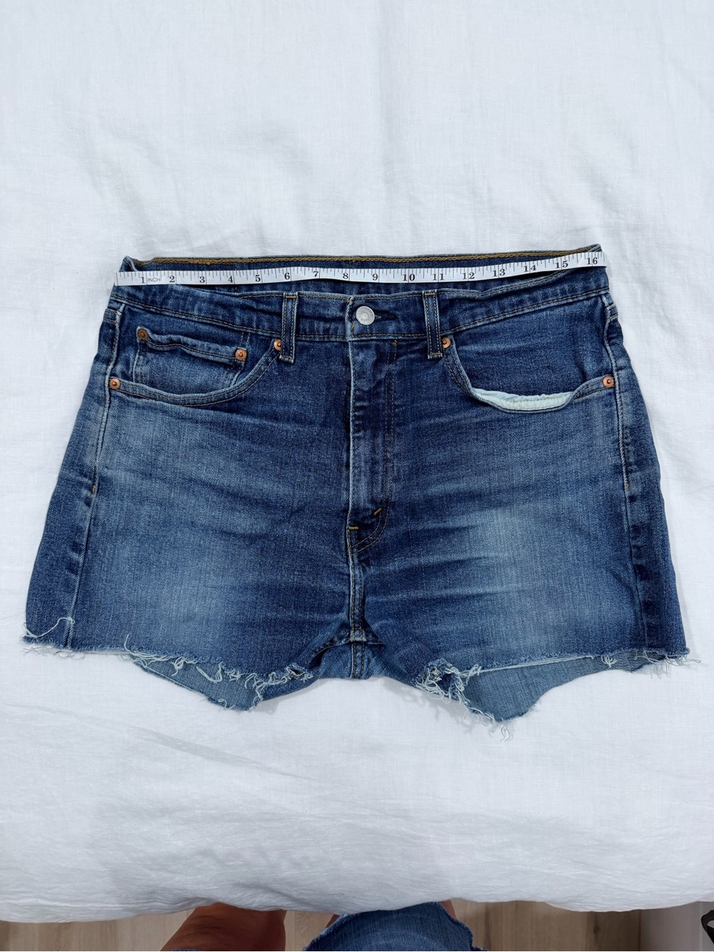 Upcycled Levi’s Dark Blue Denim Shorts